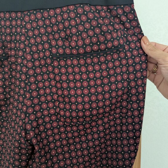 NWOT Ann Taylor LOFT Maroon Patterned Tuxedo Side-Piping Trousers - Picture 4 of 9